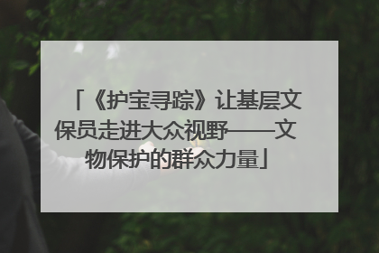 《护宝寻踪》让基层文保员走进大众视野——文物保护的群众力量