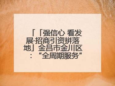 「强信心 看发展·招商引资拼落地」金昌市金川区：“全周期服务”助推项目落地
