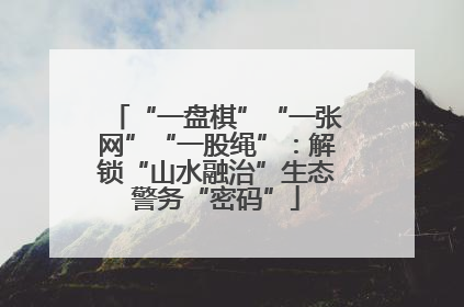 “一盘棋”“一张网”“一股绳”：解锁“山水融治”生态警务“密码”