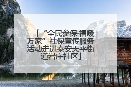 “全民参保·福暖万家”社保宣传服务活动走进泰安天平街道岩庄社区