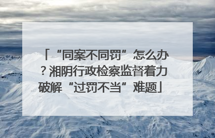 “同案不同罚”怎么办？湘阴行政检察监督着力破解“过罚不当”难题
