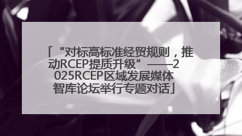 “对标高标准经贸规则，推动RCEP提质升级”——2025RCEP区域发展媒体智库论坛举行专题对话