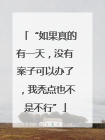 “如果真的有一天，没有案子可以办了，我秃点也不是不行”