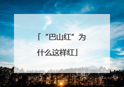 “巴山红”为什么这样红