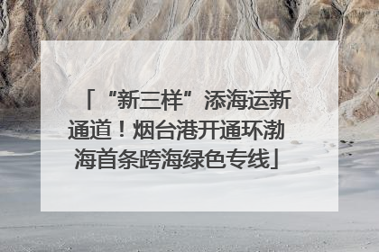 “新三样”添海运新通道！烟台港开通环渤海首条跨海绿色专线