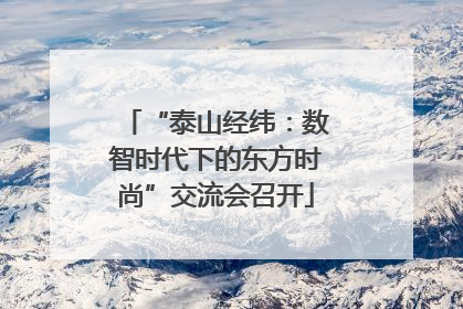“泰山经纬：数智时代下的东方时尚”交流会召开