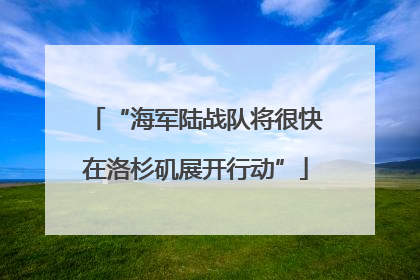 “海军陆战队将很快在洛杉矶展开行动”
