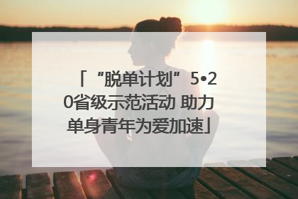 “脱单计划”5•20省级示范活动 助力单身青年为爱加速