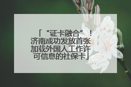“证卡融合”！济南成功发放首张加载外国人工作许可信息的社保卡