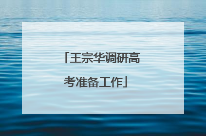 王宗华调研高考准备工作