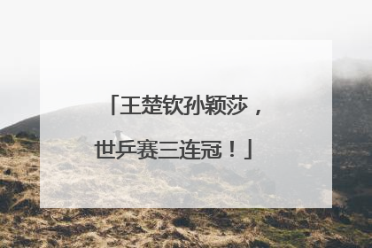 王楚钦孙颖莎，世乒赛三连冠！