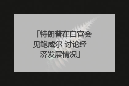 特朗普在白宫会见鲍威尔 讨论经济发展情况