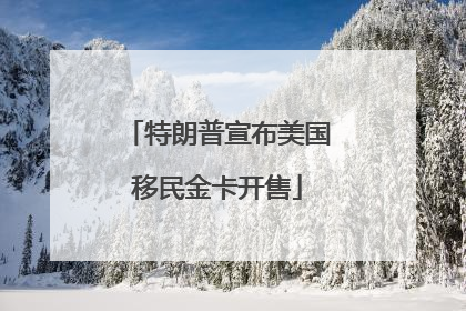 特朗普宣布美国移民金卡开售