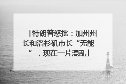 特朗普怒批：加州州长和洛杉矶市长“无能”，现在一片混乱