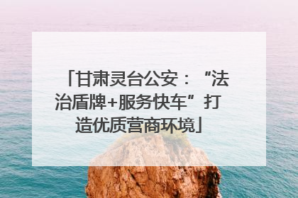 甘肃灵台公安：“法治盾牌+服务快车”打造优质营商环境