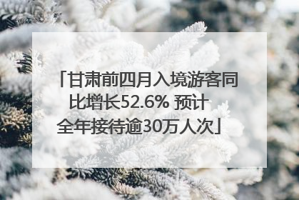 甘肃前四月入境游客同比增长52.6% 预计全年接待逾30万人次