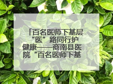 百名医师下基层 “医”路同行护健康——商南县医院“百名医师下基层”工作纪实
