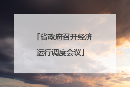 省政府召开经济运行调度会议
