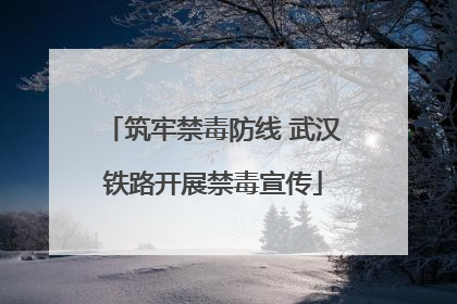 筑牢禁毒防线 武汉铁路开展禁毒宣传