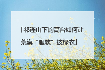 祁连山下的高台如何让荒漠“服软”披绿衣