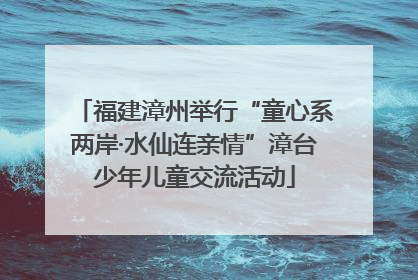 福建漳州举行“童心系两岸·水仙连亲情”漳台少年儿童交流活动