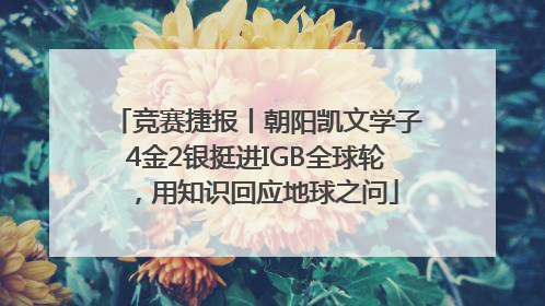 竞赛捷报丨朝阳凯文学子4金2银挺进IGB全球轮，用知识回应地球之问