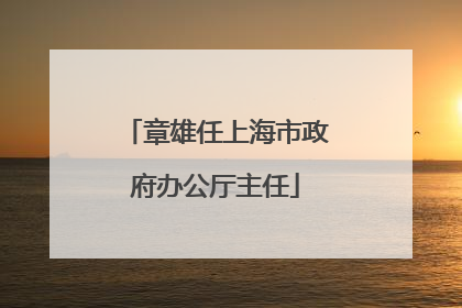 章雄任上海市政府办公厅主任