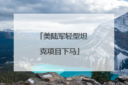 美陆军轻型坦克项目下马