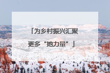 为乡村振兴汇聚更多“她力量”