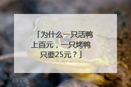 为什么一只活鸭上百元，一只烤鸭只要25元？