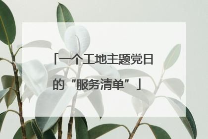 一个工地主题党日的“服务清单”
