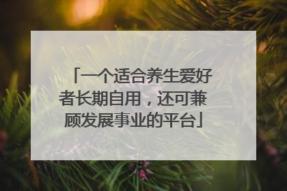 一个适合养生爱好者长期自用，还可兼顾发展事业的平台