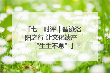 七一时评｜循迹洛阳之行 让文化遗产“生生不息”