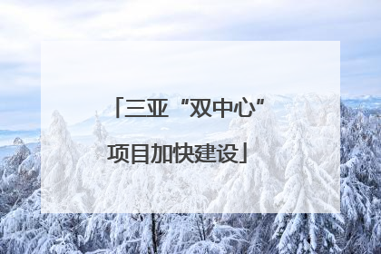 三亚“双中心”项目加快建设