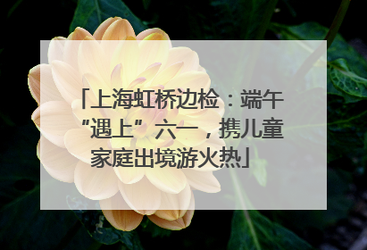 上海虹桥边检：端午“遇上”六一，携儿童家庭出境游火热