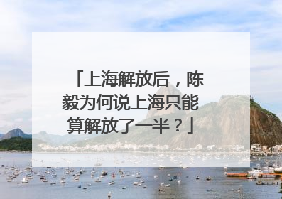 上海解放后，陈毅为何说上海只能算解放了一半？