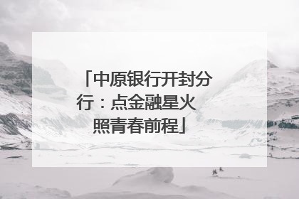 中原银行开封分行：点金融星火 照青春前程