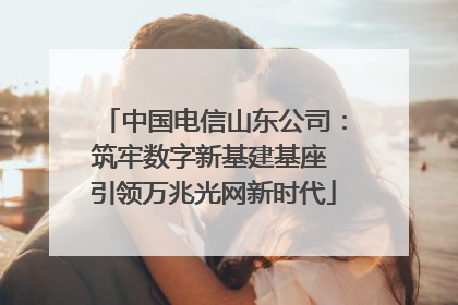 中国电信山东公司：筑牢数字新基建基座 引领万兆光网新时代