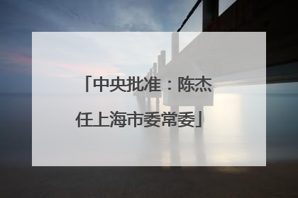 中央批准：陈杰任上海市委常委