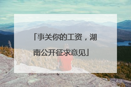 事关你的工资，湖南公开征求意见