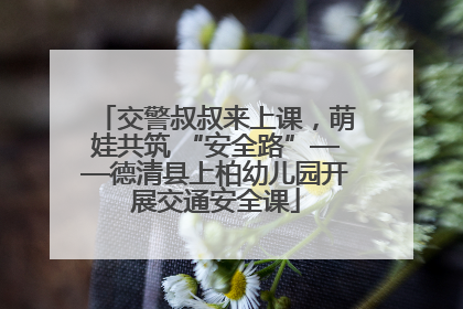 交警叔叔来上课，萌娃共筑 “安全路”——德清县上柏幼儿园开展交通安全课