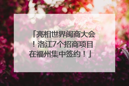 亮相世界闽商大会！洛江7个招商项目在福州集中签约！