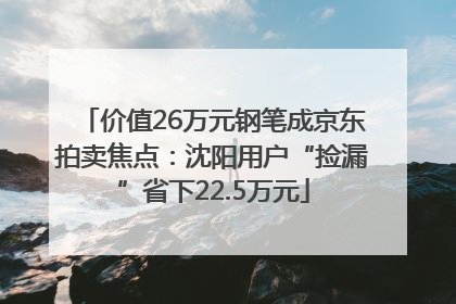价值26万元钢笔成京东拍卖焦点：沈阳用户“捡漏”省下22.5万元