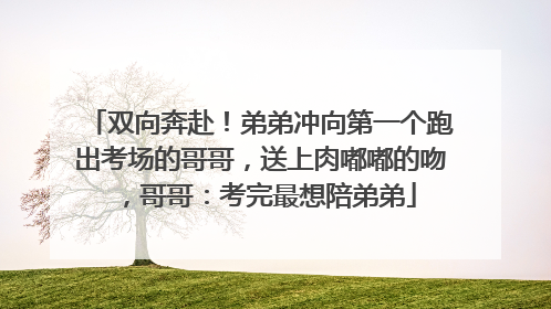 双向奔赴！弟弟冲向第一个跑出考场的哥哥，送上肉嘟嘟的吻，哥哥：考完最想陪弟弟