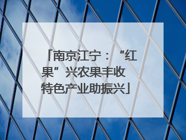 南京江宁：“红果”兴农果丰收 特色产业助振兴