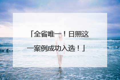 全省唯一！日照这一案例成功入选！