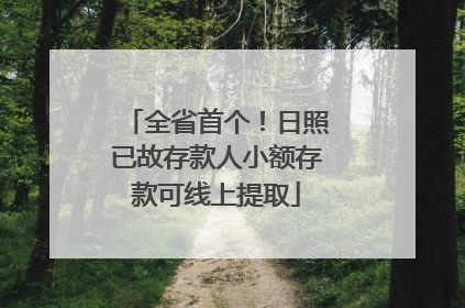 全省首个！日照已故存款人小额存款可线上提取