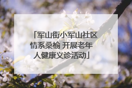 军山街小军山社区情系桑榆 开展老年人健康义诊活动