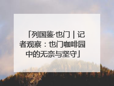 列国鉴·也门｜记者观察：也门咖啡园中的无奈与坚守