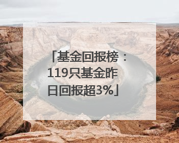 基金回报榜：119只基金昨日回报超3%